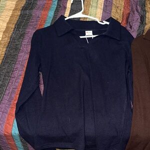 Classic Navy V-Neck Sweater